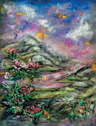 Une rose dans les montagnes